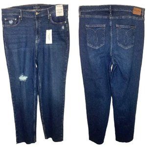 Calvin Klein Women's High Rise Straight Stretch Ankle Length Jeans Sz 20W